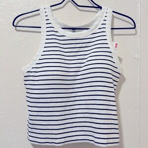 Women. Ribbed cropped. With bra. Sleeveless top. Uniqlo